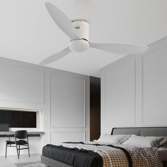 52 Inch Remote Control Ceiling Fan with Three-Color Dimming LED Light
