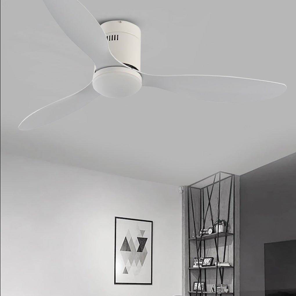 52 Inch Remote Control Ceiling Fan with Three-Color Dimming LED Light