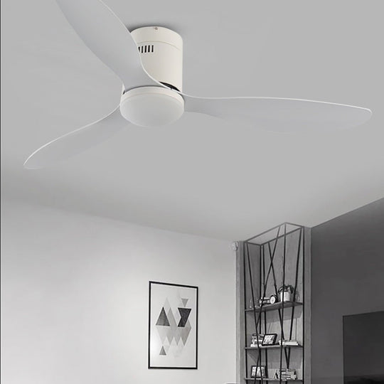 52 Inch Remote Control Ceiling Fan with Three-Color Dimming LED Light