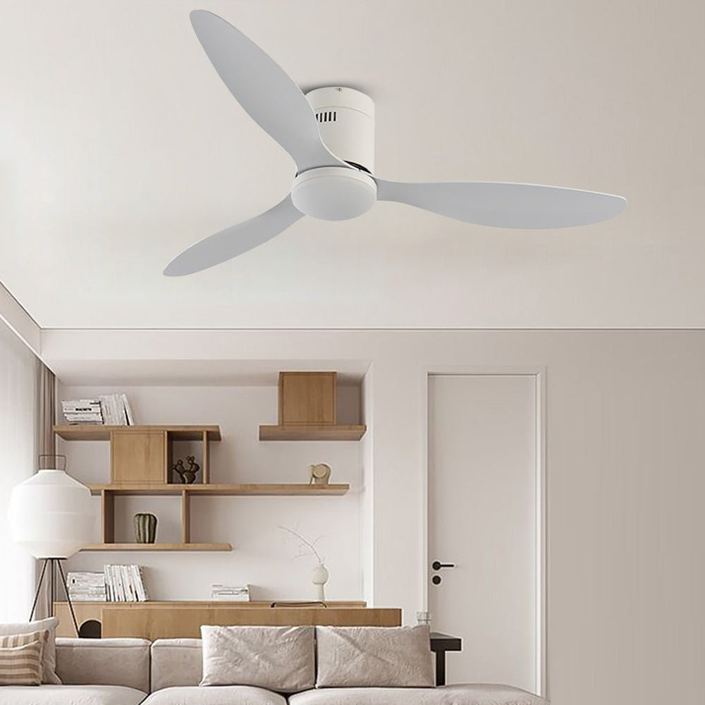 52 Inch Remote Control Ceiling Fan with Three-Color Dimming LED Light