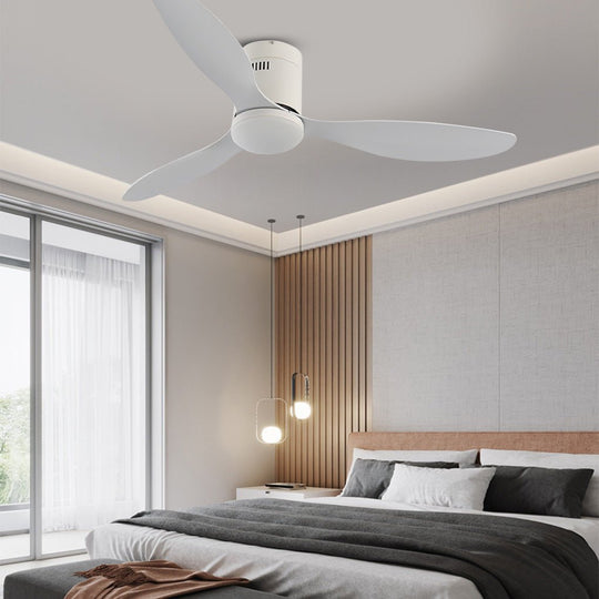 52 Inch Remote Control Ceiling Fan with Three-Color Dimming LED Light