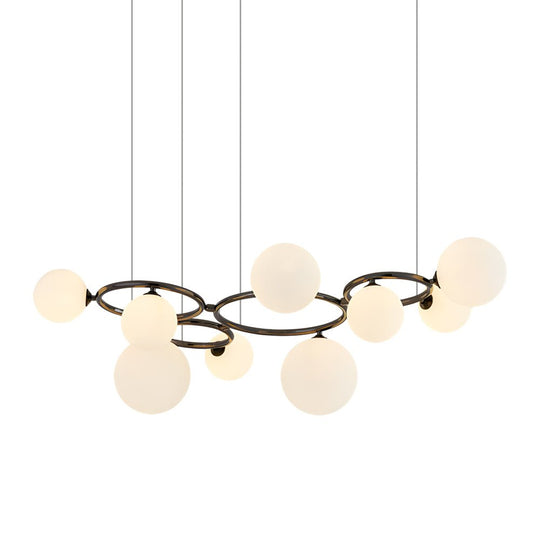 5 / 7 / 9 Light Glass Ball Circular Contemporary Chandelier with 3 Step Dimming