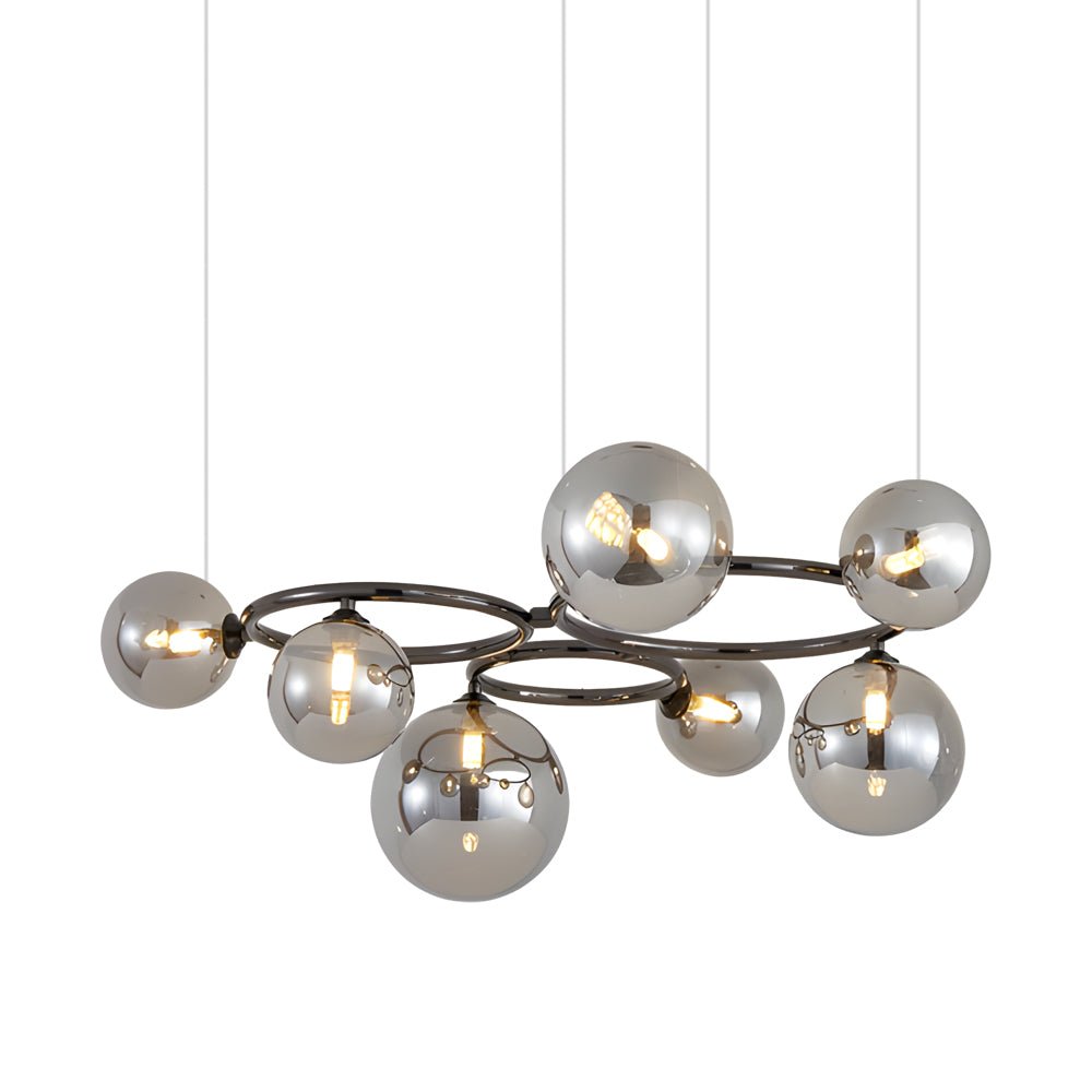5 / 7 / 9 Light Glass Ball Circular Contemporary Chandelier with 3 Step Dimming