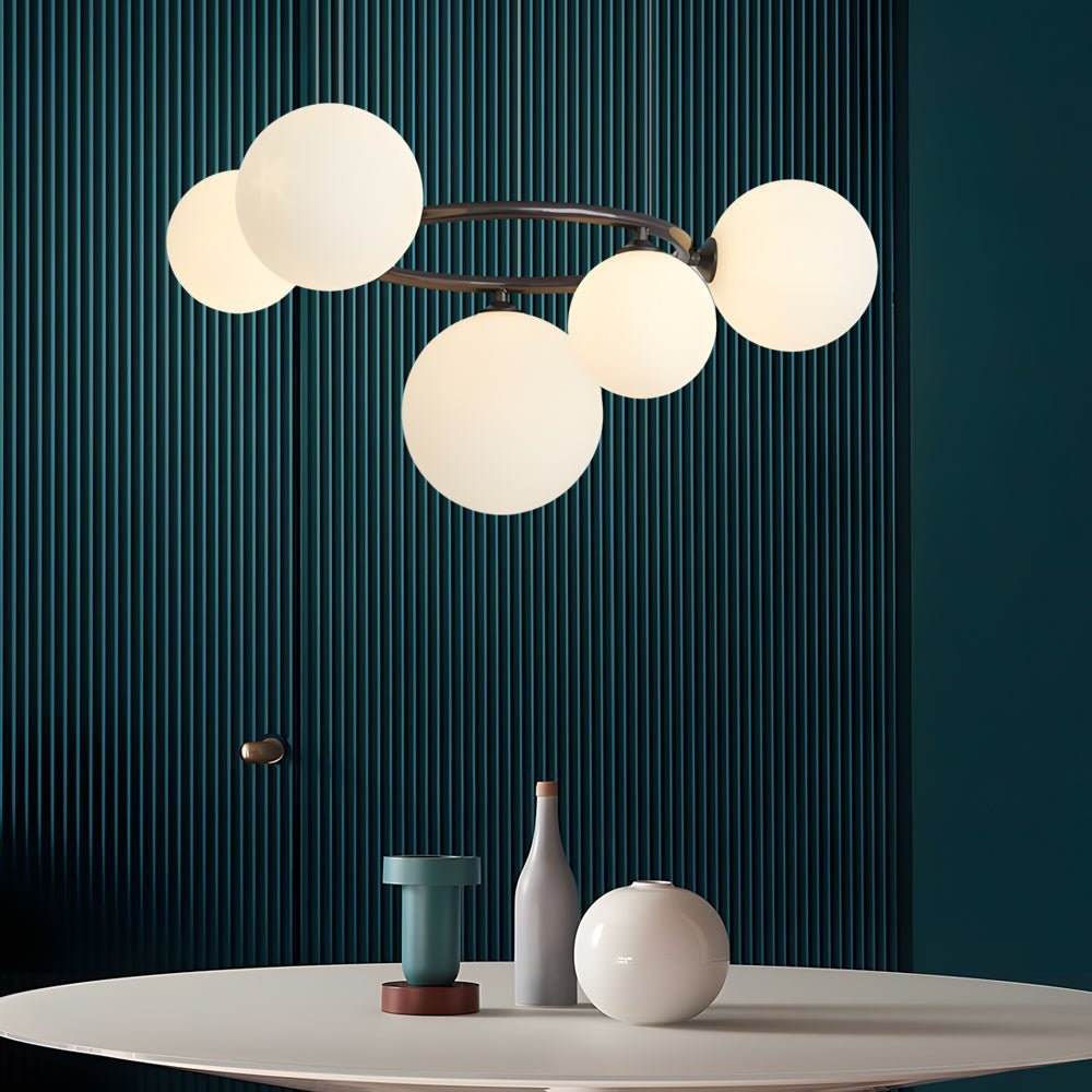 5 / 7 / 9 Light Glass Ball Circular Contemporary Chandelier with 3 Step Dimming