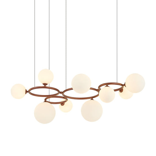 5 / 7 / 9 Light Glass Ball Circular Contemporary Chandelier with 3 Step Dimming