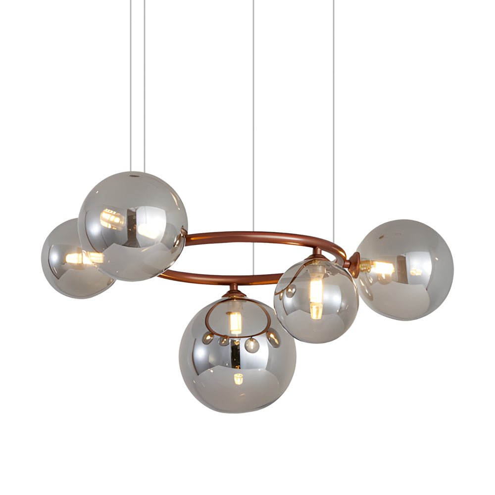 5 / 7 / 9 Light Glass Ball Circular Contemporary Chandelier with 3 Step Dimming