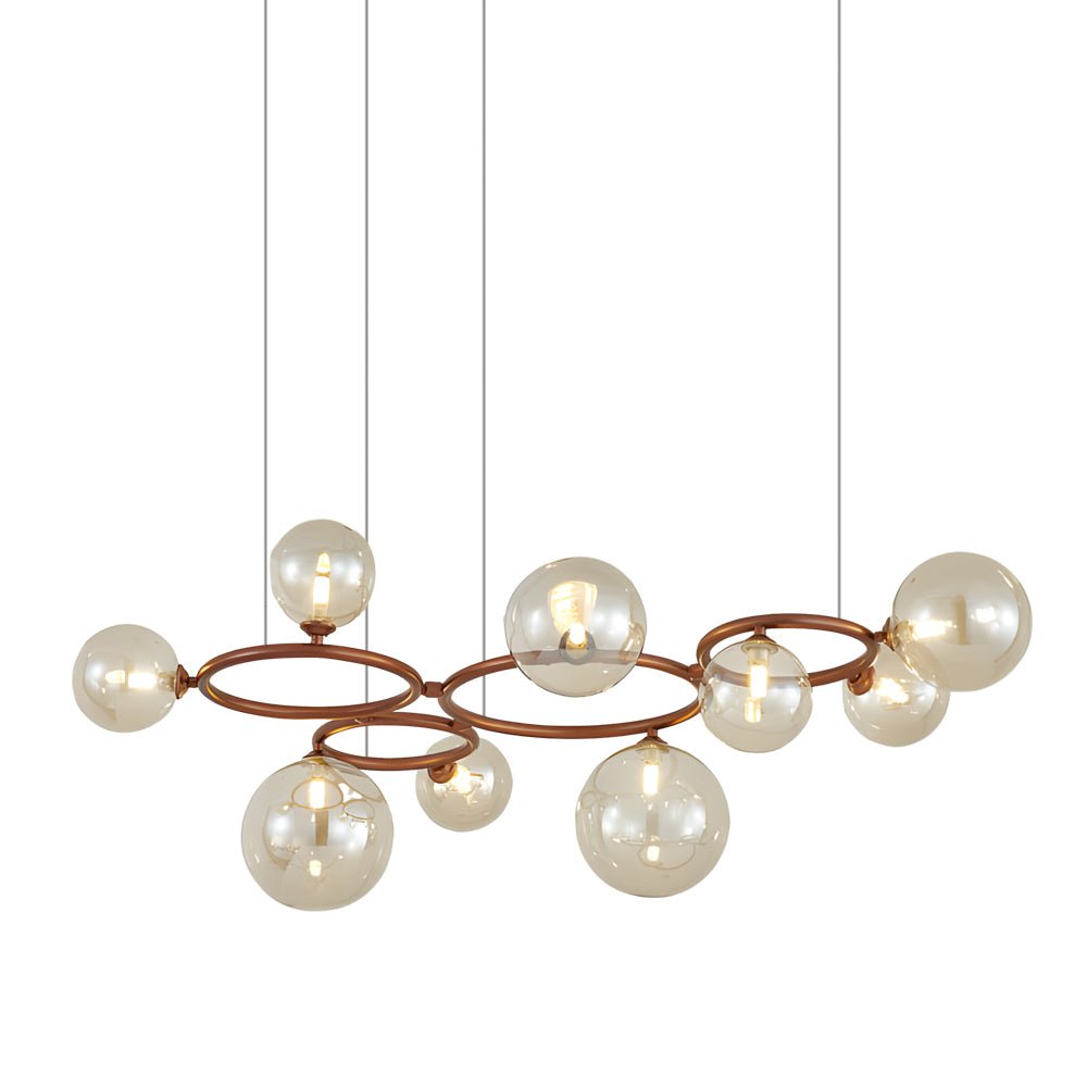 5 / 7 / 9 Light Glass Ball Circular Contemporary Chandelier with 3 Step Dimming