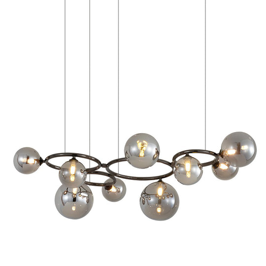 5 / 7 / 9 Light Glass Ball Circular Contemporary Chandelier with 3 Step Dimming