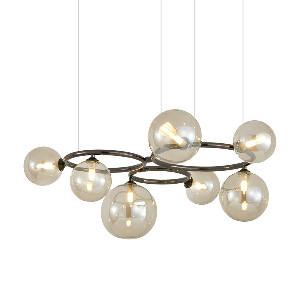 5 / 7 / 9 Light Glass Ball Circular Contemporary Chandelier with 3 Step Dimming