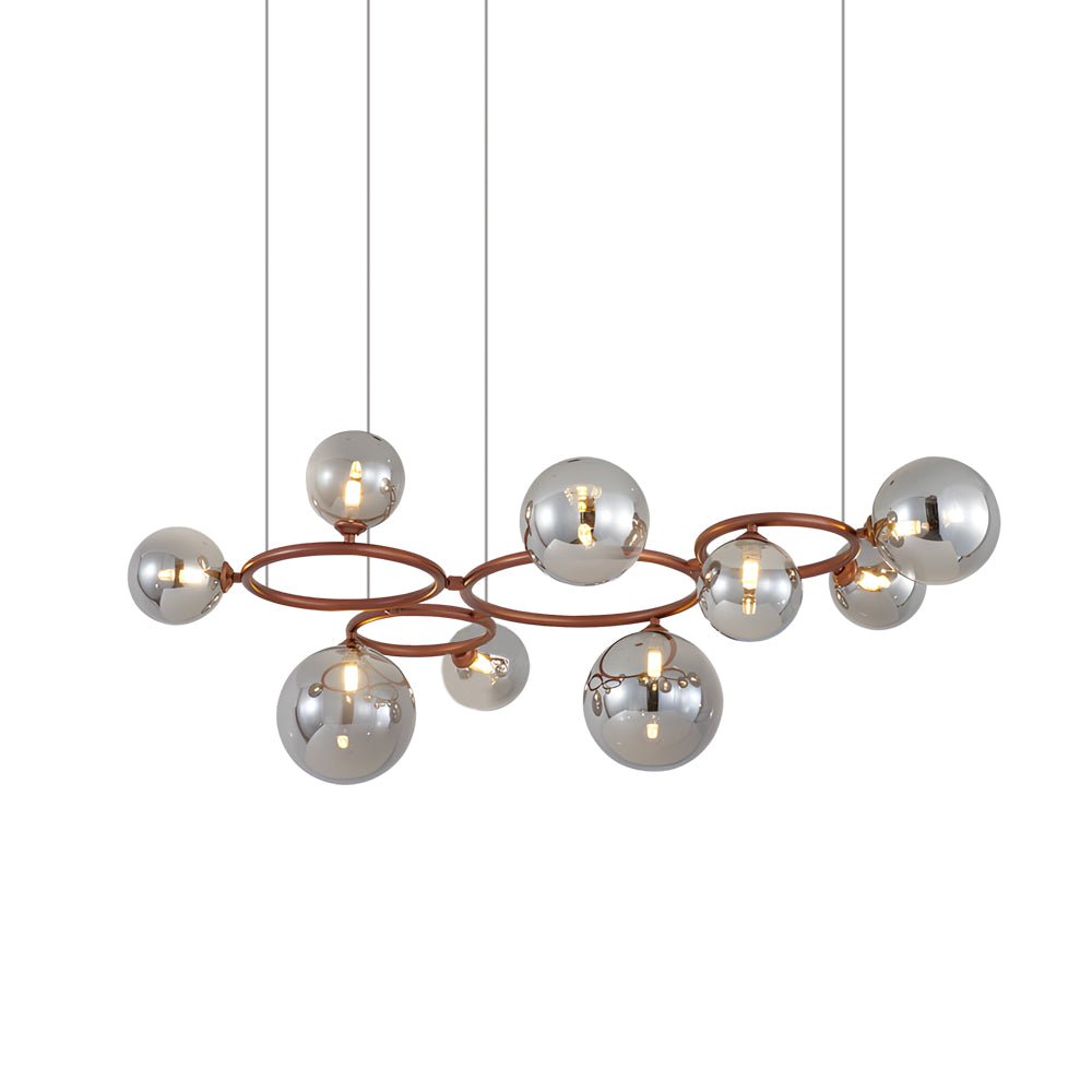 5 / 7 / 9 Light Glass Ball Circular Contemporary Chandelier with 3 Step Dimming