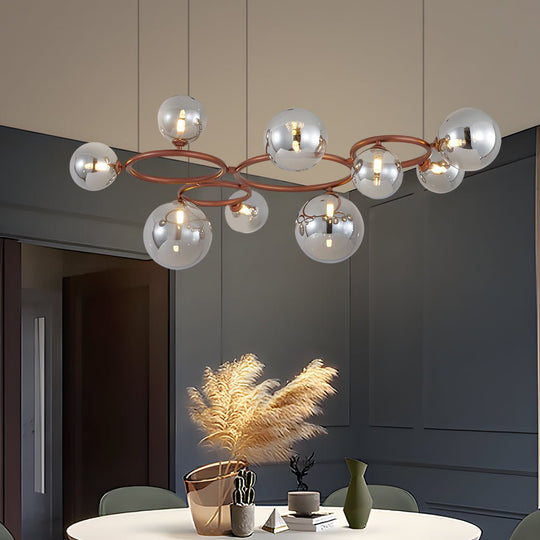 5 / 7 / 9 Light Glass Ball Circular Contemporary Chandelier with 3 Step Dimming