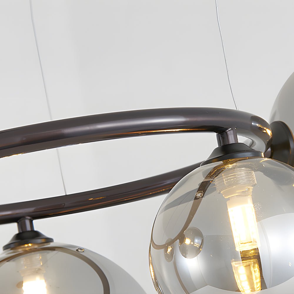 5 / 7 / 9 Light Glass Ball Circular Contemporary Chandelier with 3 Step Dimming