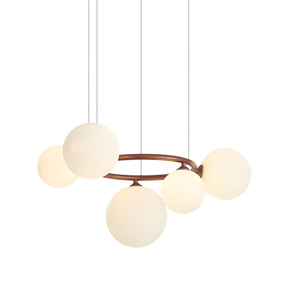 5 / 7 / 9 Light Glass Ball Circular Contemporary Chandelier with 3 Step Dimming