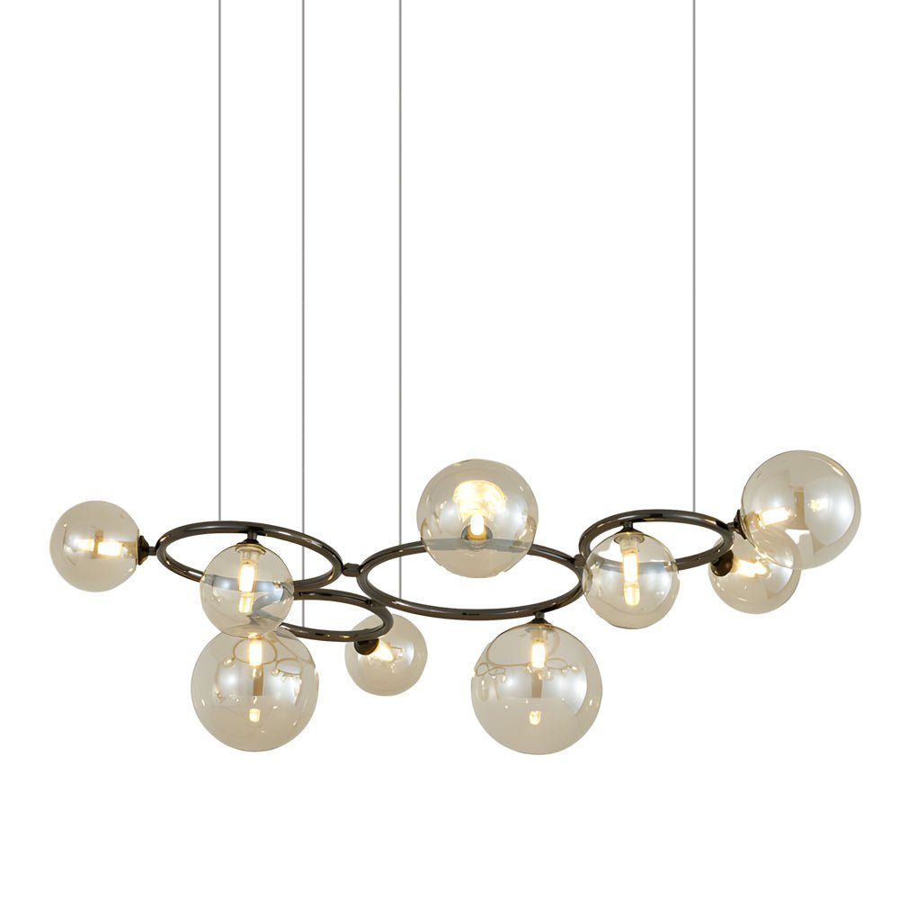 5 / 7 / 9 Light Glass Ball Circular Contemporary Chandelier with 3 Step Dimming