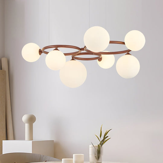 5 / 7 / 9 Light Glass Ball Circular Contemporary Chandelier with 3 Step Dimming