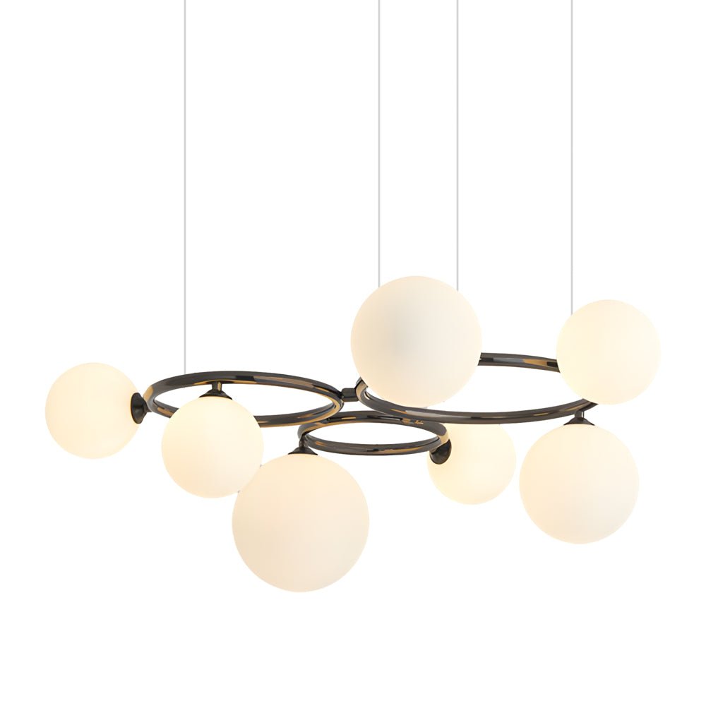 5 / 7 / 9 Light Glass Ball Circular Contemporary Chandelier with 3 Step Dimming
