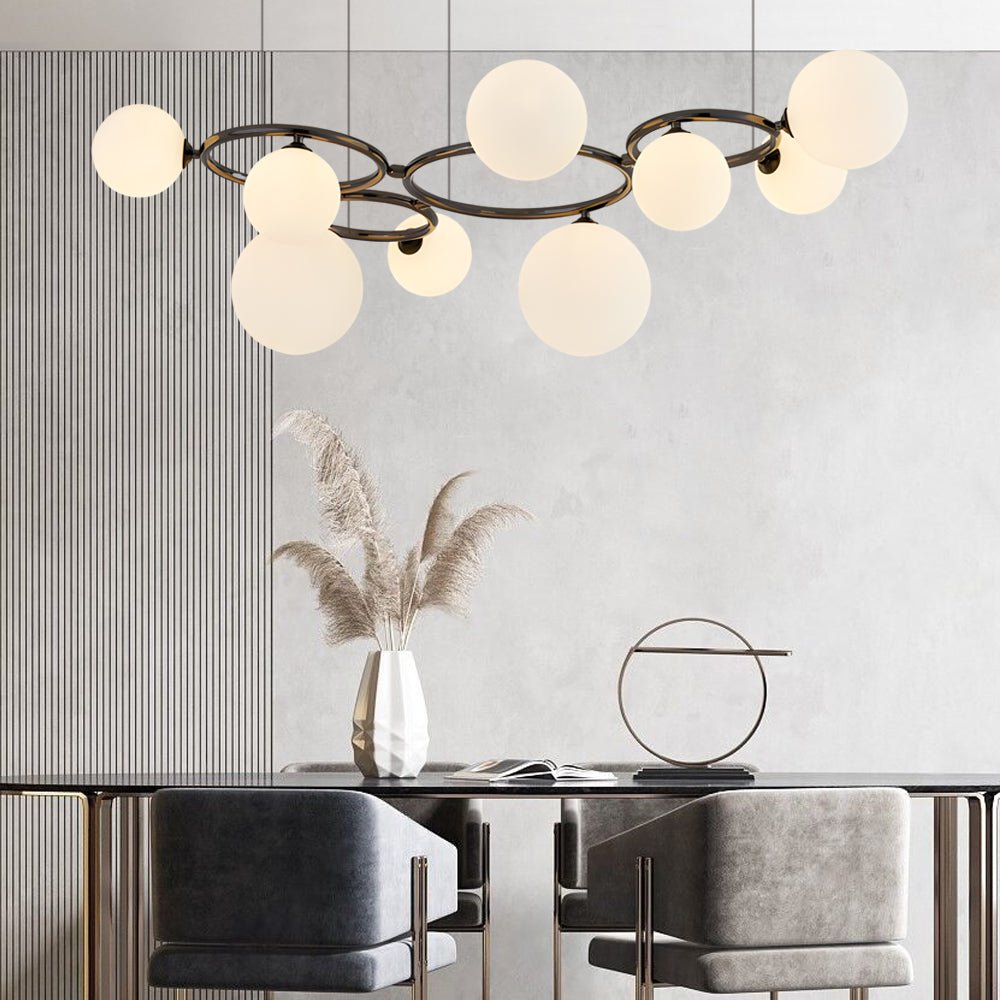 5 / 7 / 9 Light Glass Ball Circular Contemporary Chandelier with 3 Step Dimming