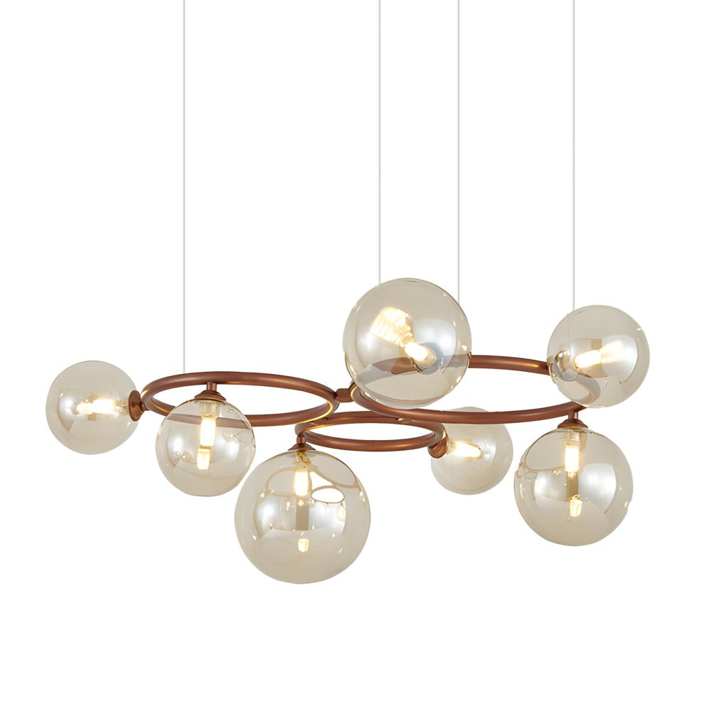 5 / 7 / 9 Light Glass Ball Circular Contemporary Chandelier with 3 Step Dimming