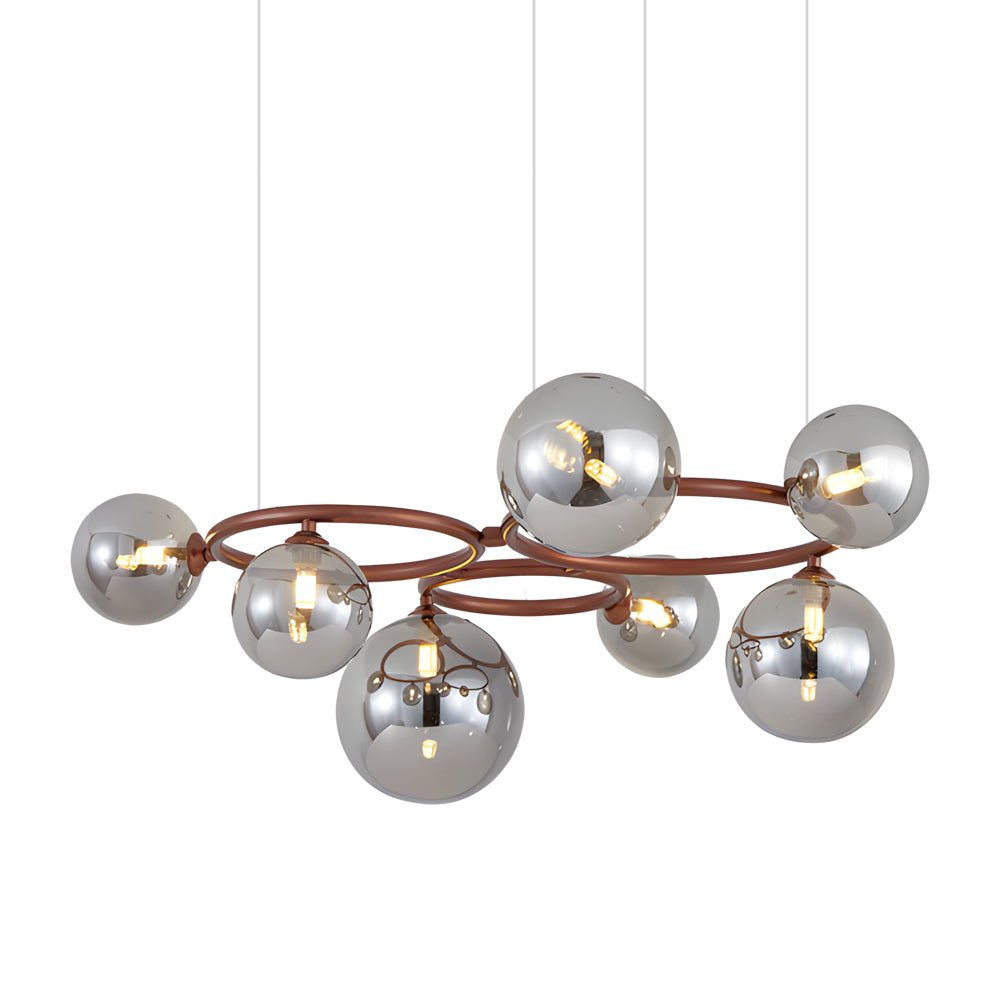 5 / 7 / 9 Light Glass Ball Circular Contemporary Chandelier with 3 Step Dimming