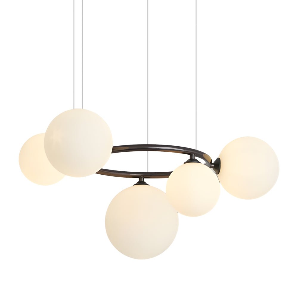5 / 7 / 9 Light Glass Ball Circular Contemporary Chandelier with 3 Step Dimming