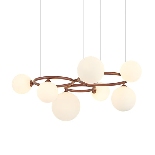 5 / 7 / 9 Light Glass Ball Circular Contemporary Chandelier with 3 Step Dimming