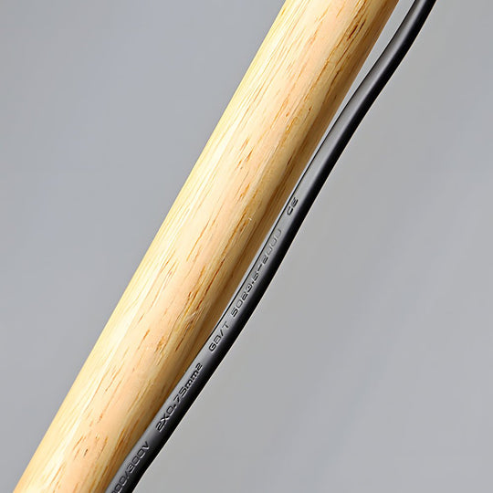 59" Wood and Metal Arc LED Task Floor Lamp