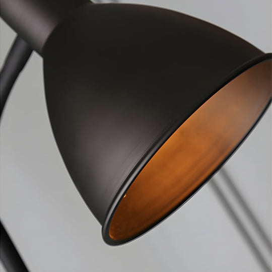 59" Wood and Metal Arc LED Task Floor Lamp