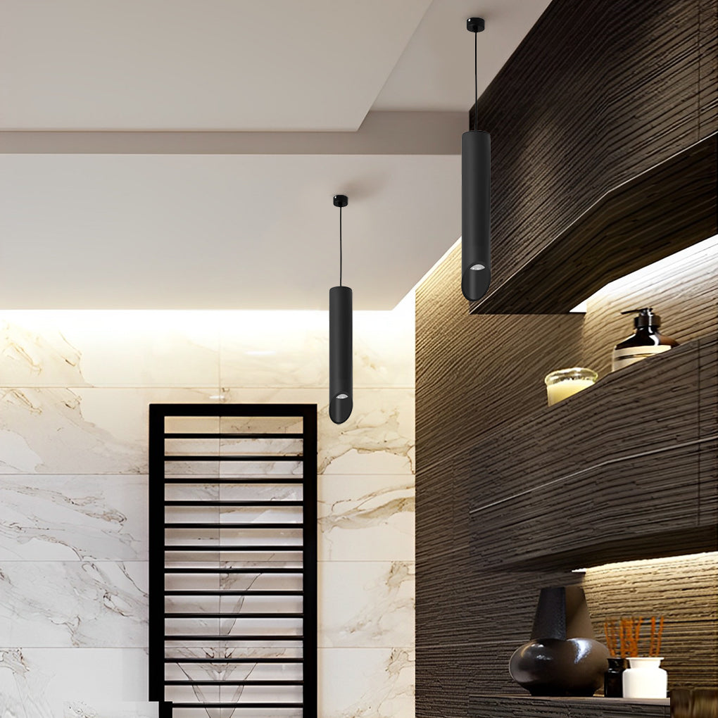 Long Cylindrical Oblique LED Minimalist Nordic Chandelier Pendant Light