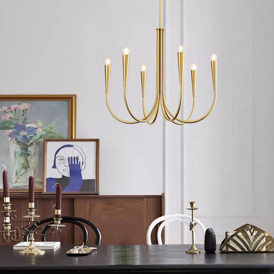 6/9-Light Retro Candlelight Three Step Dimming LED French Style Chandelier
