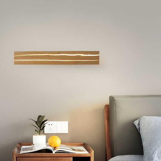 Adjustable Rectangular Wood Three-Step Dimming LED Wall Lamp