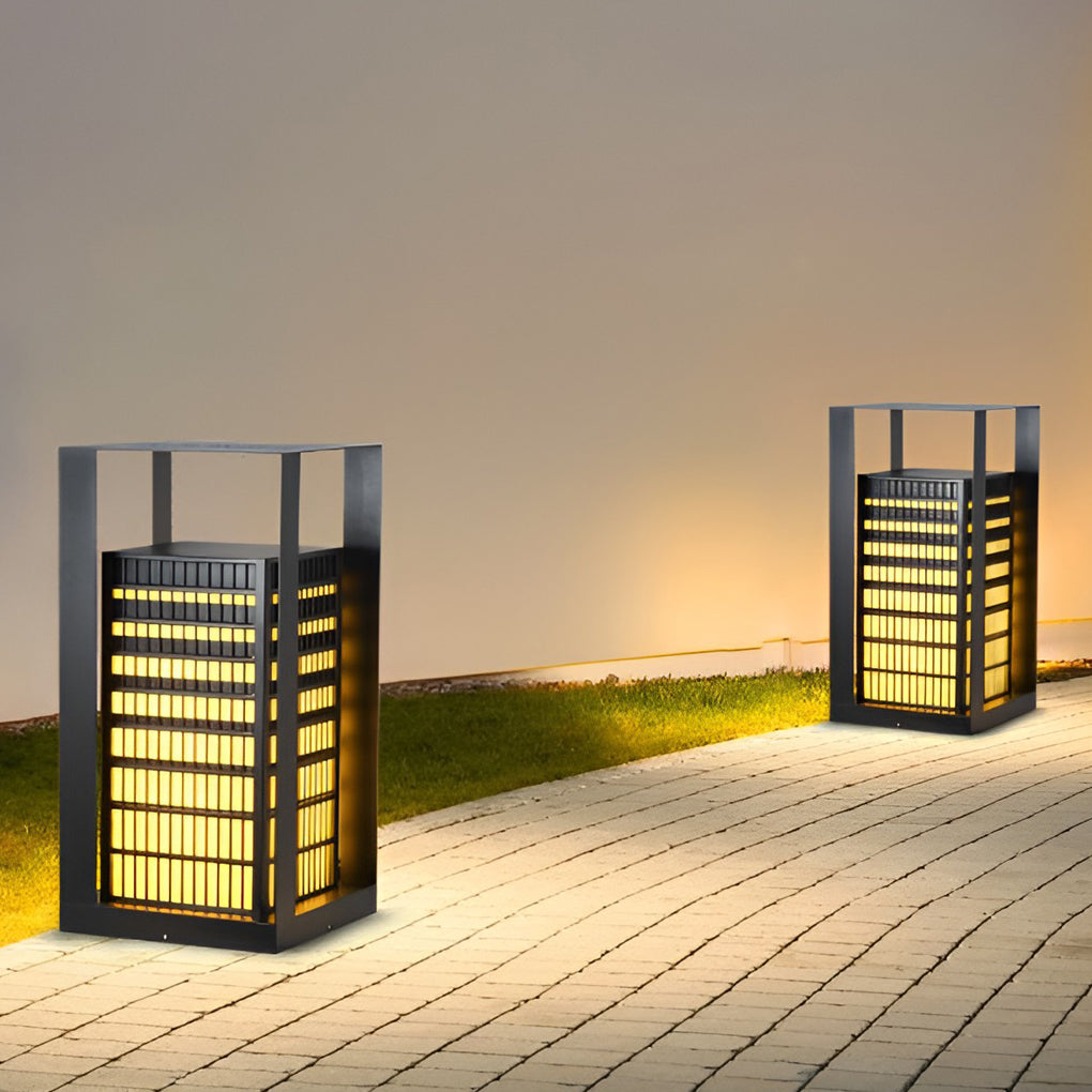 Black Industrial LED Outdoor Pathway Lantern
