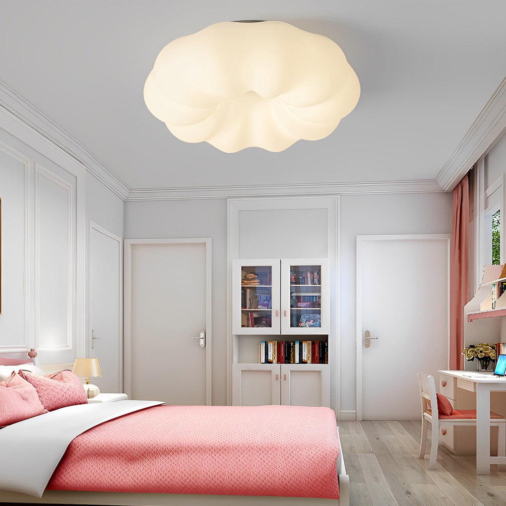 Pumpkin Shape Clouds Stepless Dimming LED White Nordic Ceiling Light
