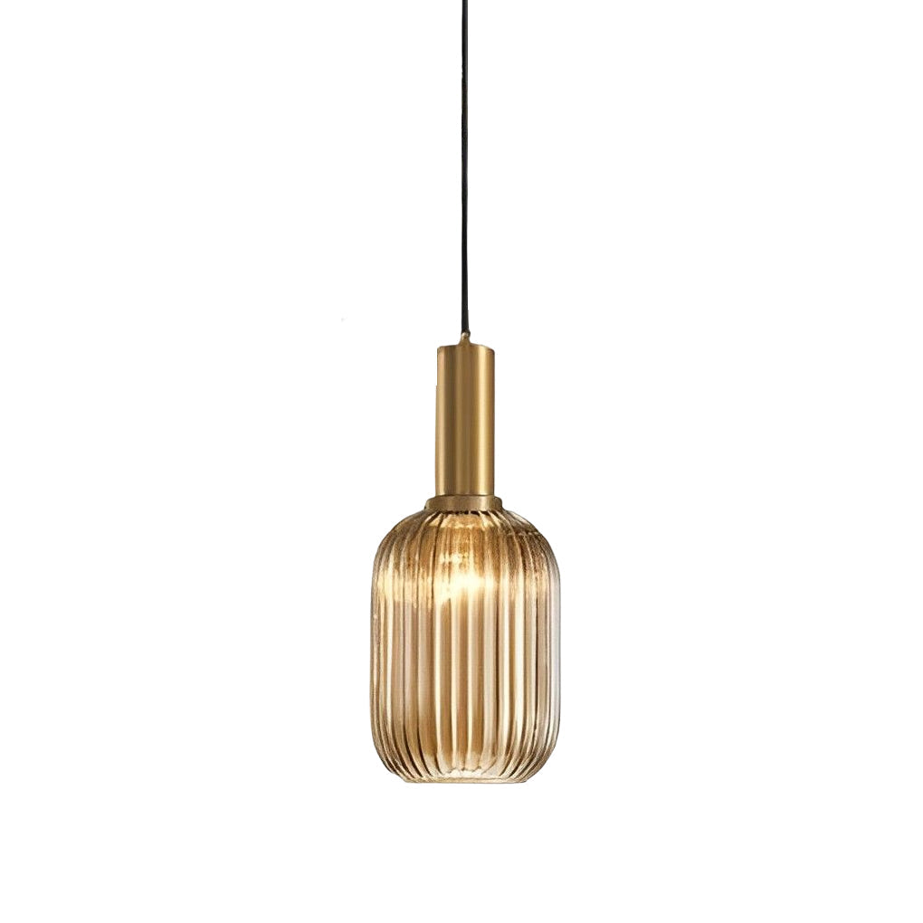 Glass Lantern Shaped Striped Creative LED Nordic Chandelier Pendant Light
