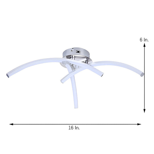 Geometric 3 Line LED Modern Ceiling Light Flush Mount Chandelier