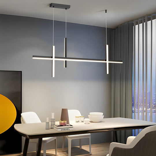 Minimalist Long Liner Lights Three Step Dimming Stepless Dimmable Chandelier