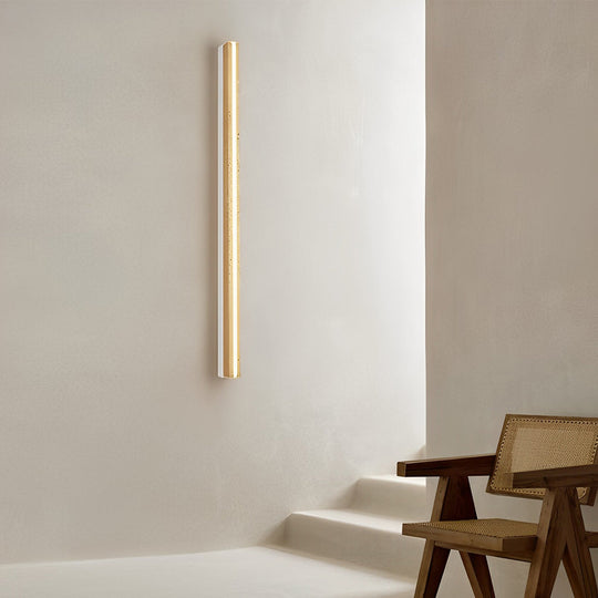 Strip Yellow Travertine LED Japanese-Style Wall Lamp