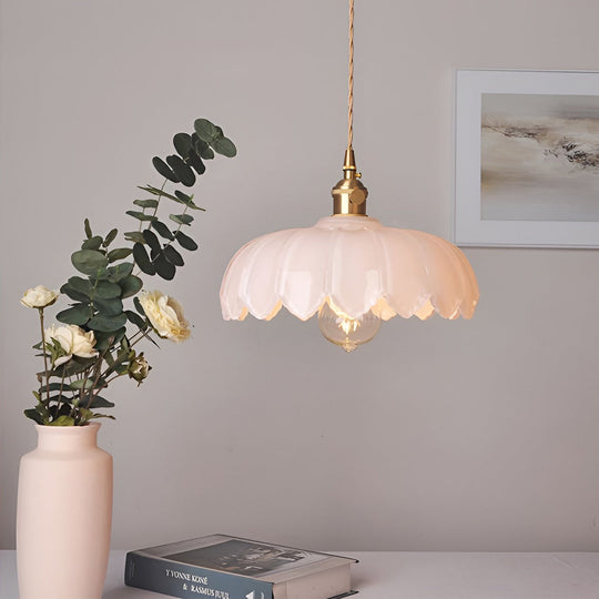 Retro Flower – Glass Brass Nordic Kitchen Pendant Light Chandelier