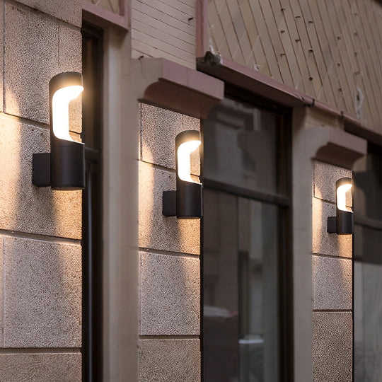 Creative Black Modern Outdoor Wall Lamp with LED