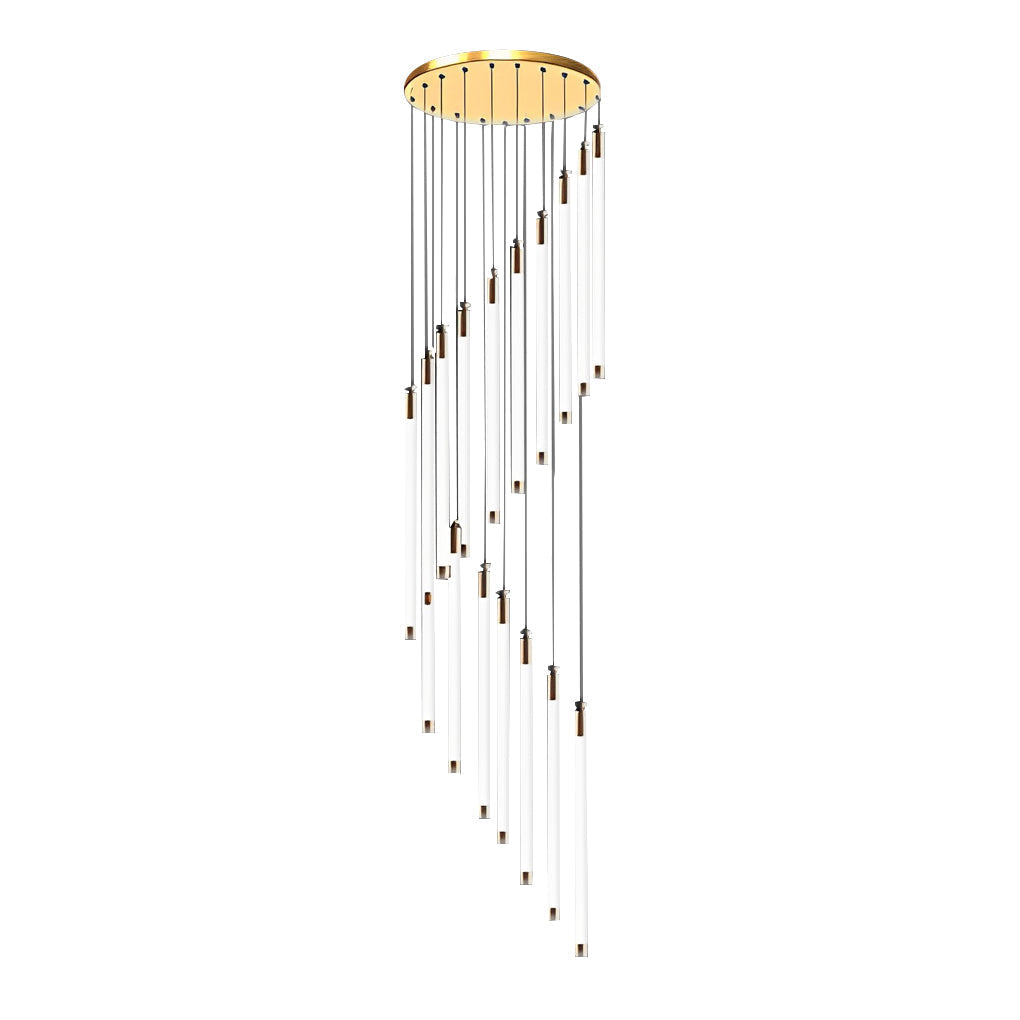 Spiral Creative Long Tube LED Modern Duplex Staircase Chandelier Ceiling Light