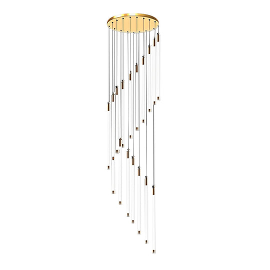 Spiral Creative Long Tube LED Modern Duplex Staircase Chandelier Ceiling Light