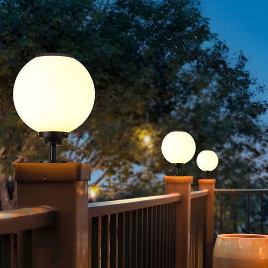 Ball Waterproof Three Step Dimming LED Solar Post Caps Lights