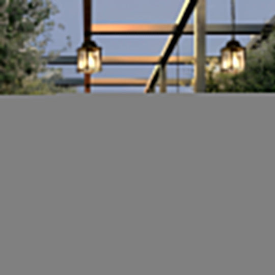 Small Square Waterproof Glass Black Modern Outdoor Pendant Lights