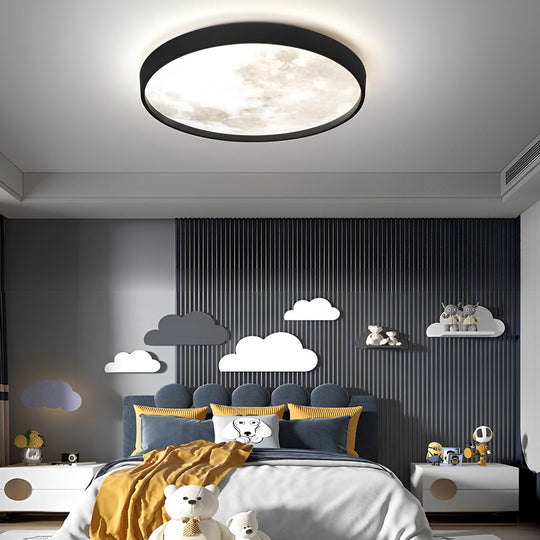 Creative Moon 3-Step Dimming LED Modern Flush Mount Ceiling Light