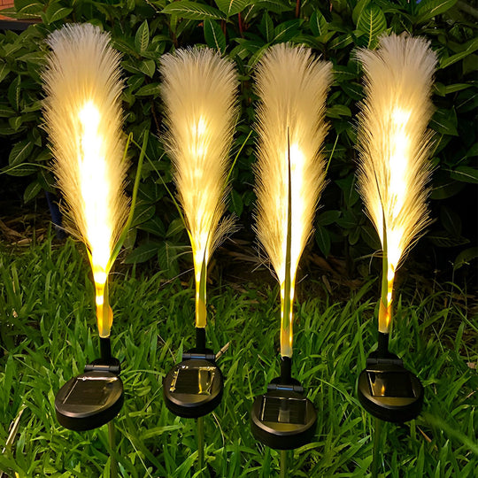 Hairy Reed LED Waterproof Solar Lawn Lamps (2PCS Set)