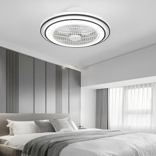 Intelligent Bladeless Ceiling Fan with LED Light and Silent Timer Function