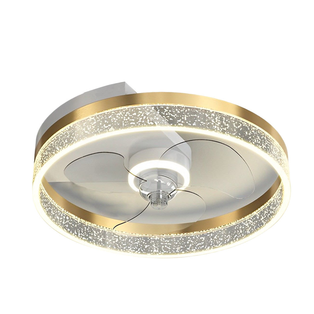 Round Modern Bladeless LED Ceiling Fan Lamp with Remote Control