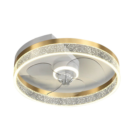 Round Modern Bladeless LED Ceiling Fan Lamp with Remote Control