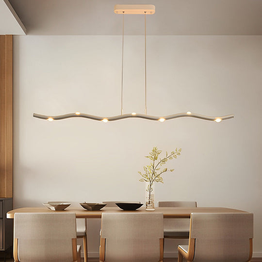 Long Branches Stepless Dimming LED White Modern Chandelier