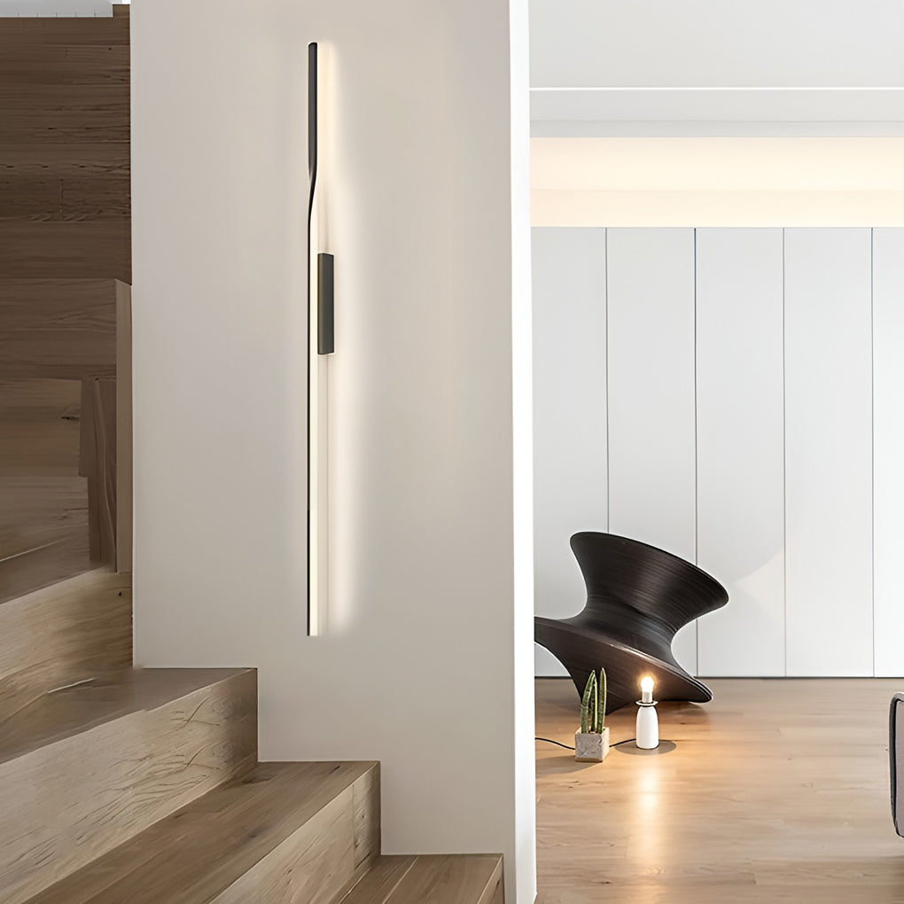 Creative Linear LED Black Modern Minimalist Wall Lamp