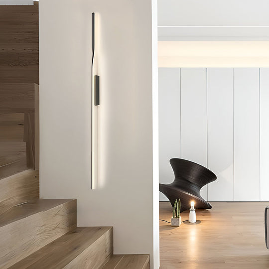 Creative Linear LED Black Modern Minimalist Wall Lamp